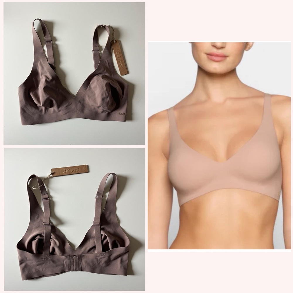 Skims Naked Plunge Bra in Umber NWT
